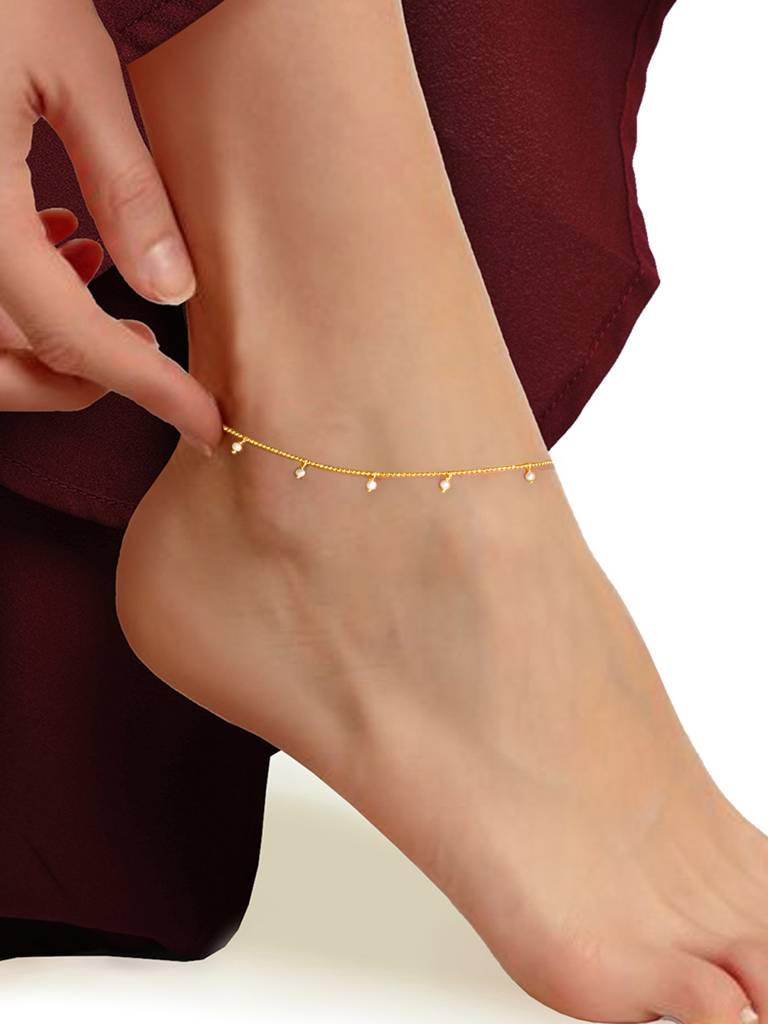 Giva 925 Sterling Silver Golden Elegant Beauty Anklet