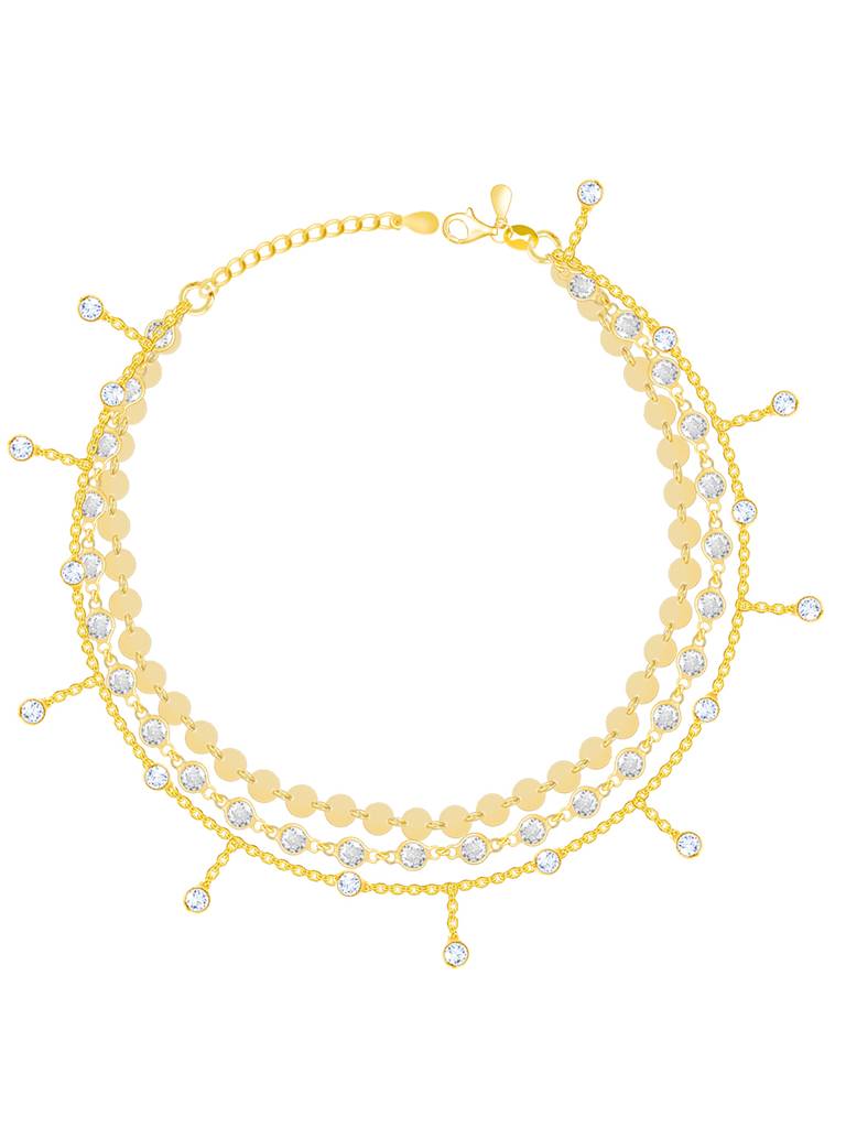Giva 925 Sterling Silver Golden Whimsical Moments Anklet
