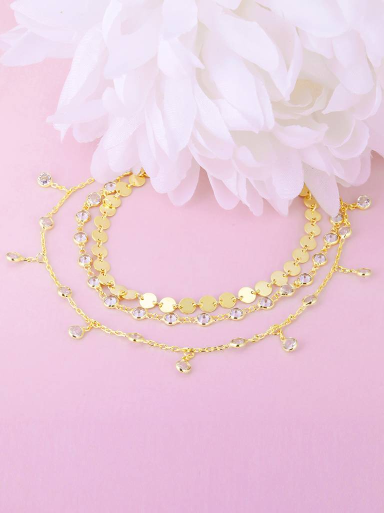 Giva 925 Sterling Silver Golden Whimsical Moments Anklet