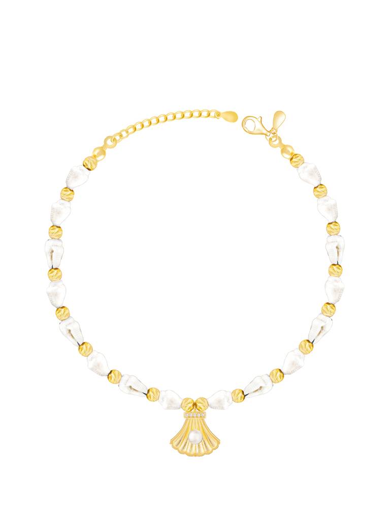 Giva 925 Sterling Silver Golden Dreamy Shell Anklet