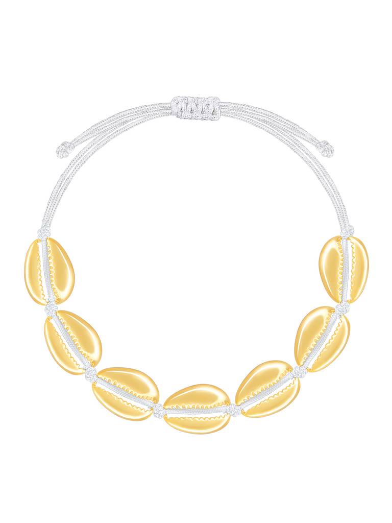 Giva 925 Sterling Silver Golden Precious Cowry Anklet