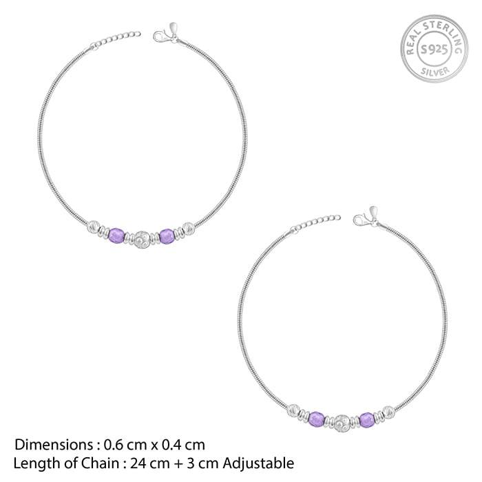 Giva 925 Silver Colourful Radiance Ankletare Are Single : A0213