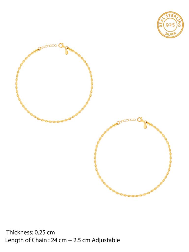 Silver Golden Step Up Ankletare Are Single : A0214