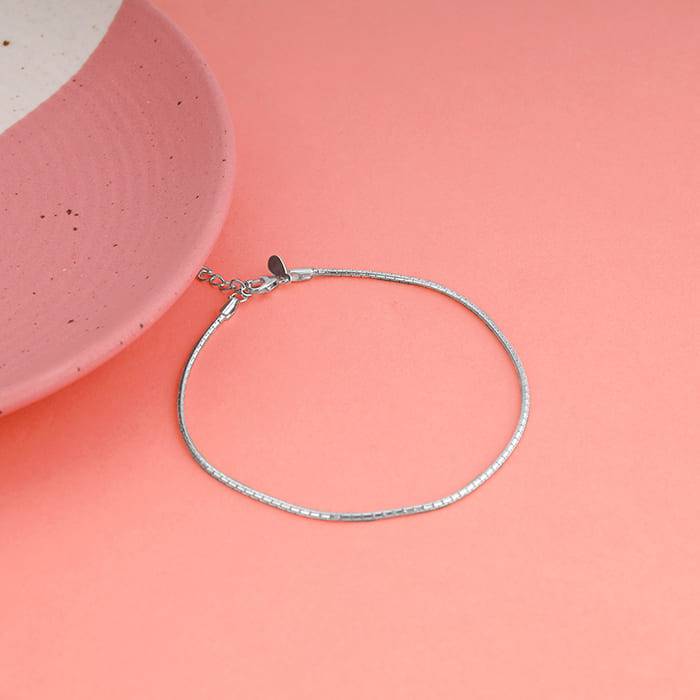 Giva 925 Sterling Silver Classy Anklet,Single | Gifts For Women And Girls | With Certifica : A0215
