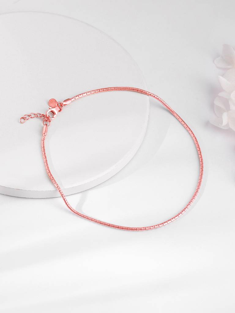 Silver Rose Gold Novus Ankletare Are Single : A0216