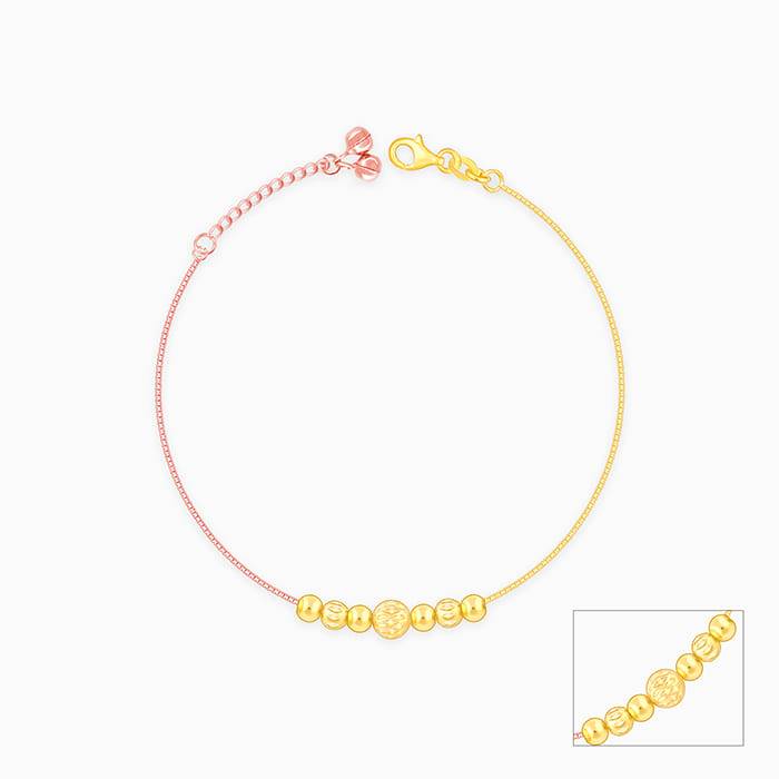 Giva 925 Silver Rose Gold And Golden Classic Beaded Ankletsare Are Single : A0226