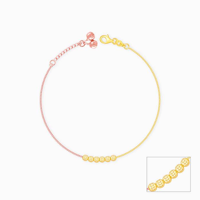 Giva 925 Silver Rose Gold And Golden Beaded Ankletsare Are Single : A0227