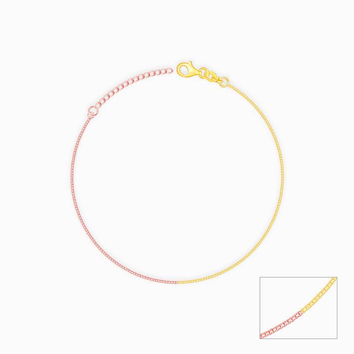 Giva 925 Sterling Silver Rose Gold And Golden Cable Chain Anklets,Single| Gifts For Women  : A0229