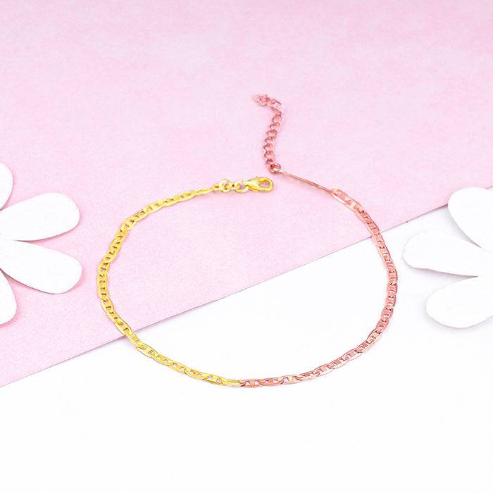 Giva 925 Silver Rose Gold And Golden Marine Chain Ankletsare Are Single : A0231