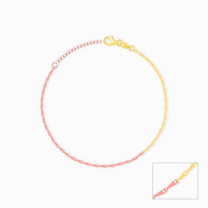 Giva 925 Silver Rose Gold And Golden Elegance Anklet : A0232