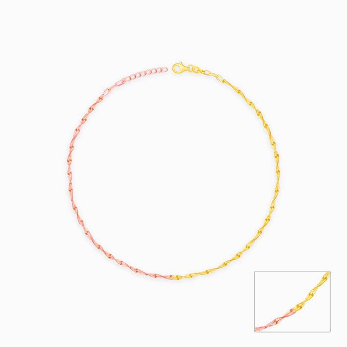 Giva 925 Sterling Silver Triple Tone Rope Chain Anklets,Single| Gifts For Women And Girls  : A0233