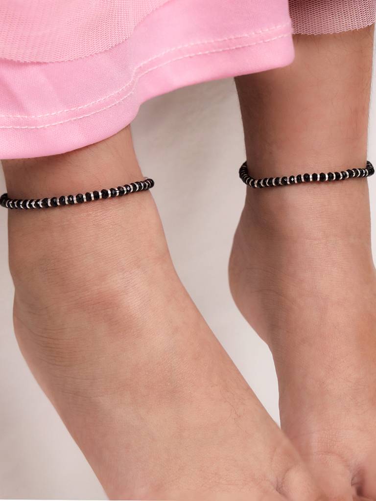 Giva 925 Sterling Silver Delicate Beads Anklet