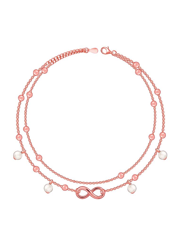 Silver Rose Gold Infinity Grace Ankletare Are Single : A0247