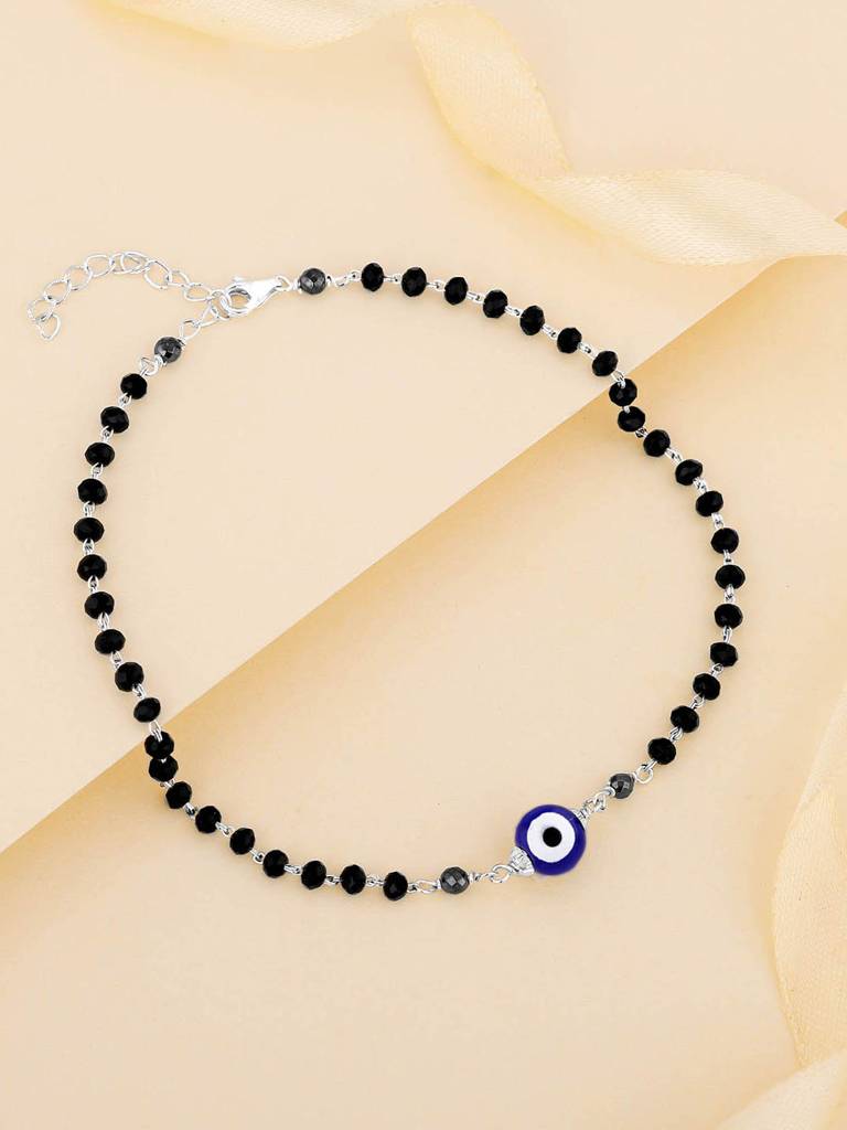 Giva 925 Silver Evil Eye Beaded Ankletare Are Single : A0260