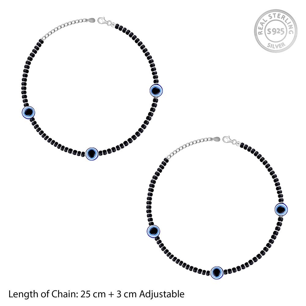 Giva 925 Silver Nazariya Ankletare Are Single : A0269