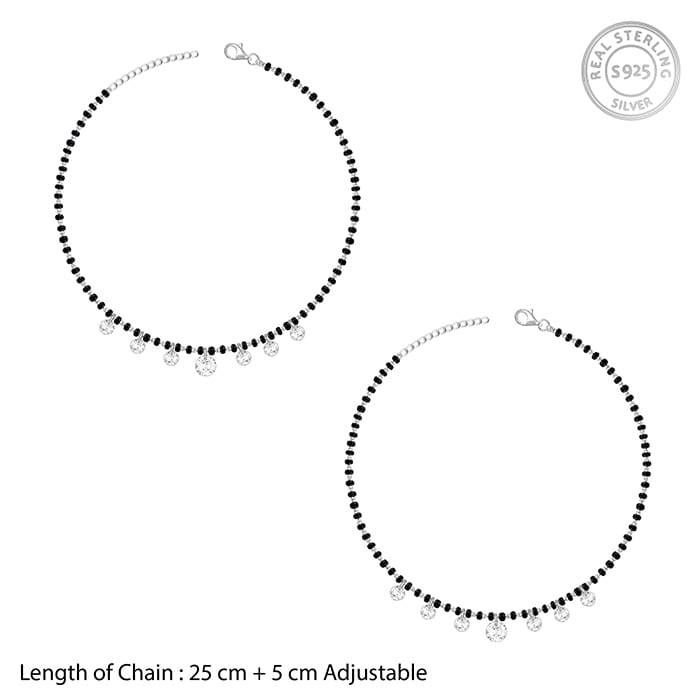 Giva 925 Sterling Silver Crystal Charm Anklet,Single| Gifts For Women And Girls | With Cer : A0270