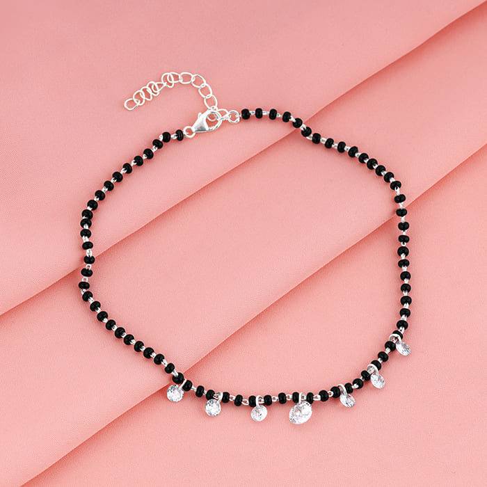 Giva 925 Sterling Silver Crystal Charm Anklet,Single| Gifts For Women And Girls | With Cer : A0270