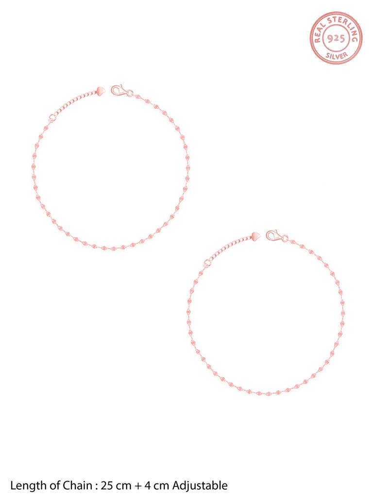 Silver Rose Gold Fab Ankletare Are Single : A0293