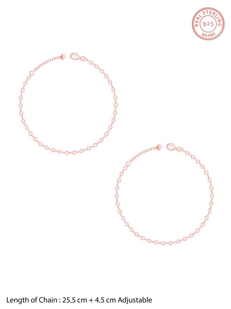 Silver Rose Gold Stylish Ankletare Are Single : A0294