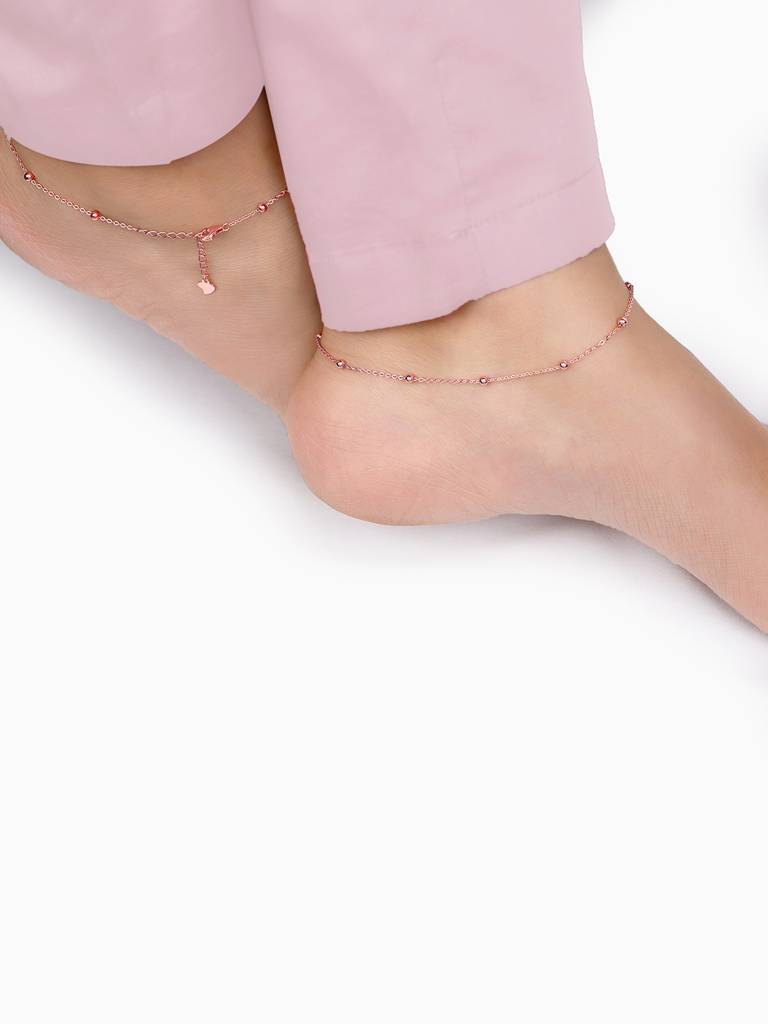 Silver Rose Gold Your Simplicity Ankletare Are Single : A0295