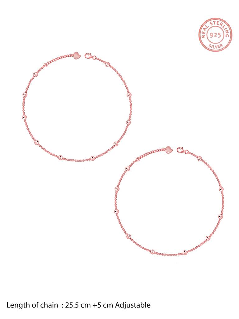 Silver Rose Gold Your Simplicity Ankletare Are Single : A0295
