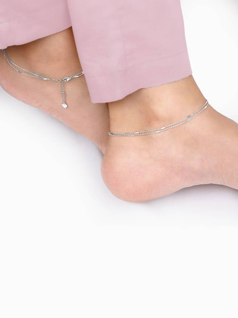 Silver Fantastic Shine Ankletare Are Single : A0297