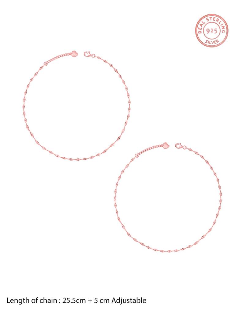 Silver Rose Gold Timeless Trends Ankletare Are Single : A0298