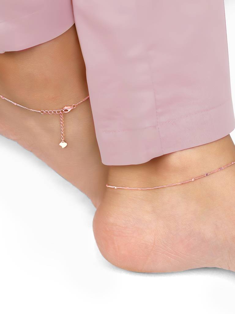 Silver Rose Gold Express Affection Ankletare Are Single : A0299