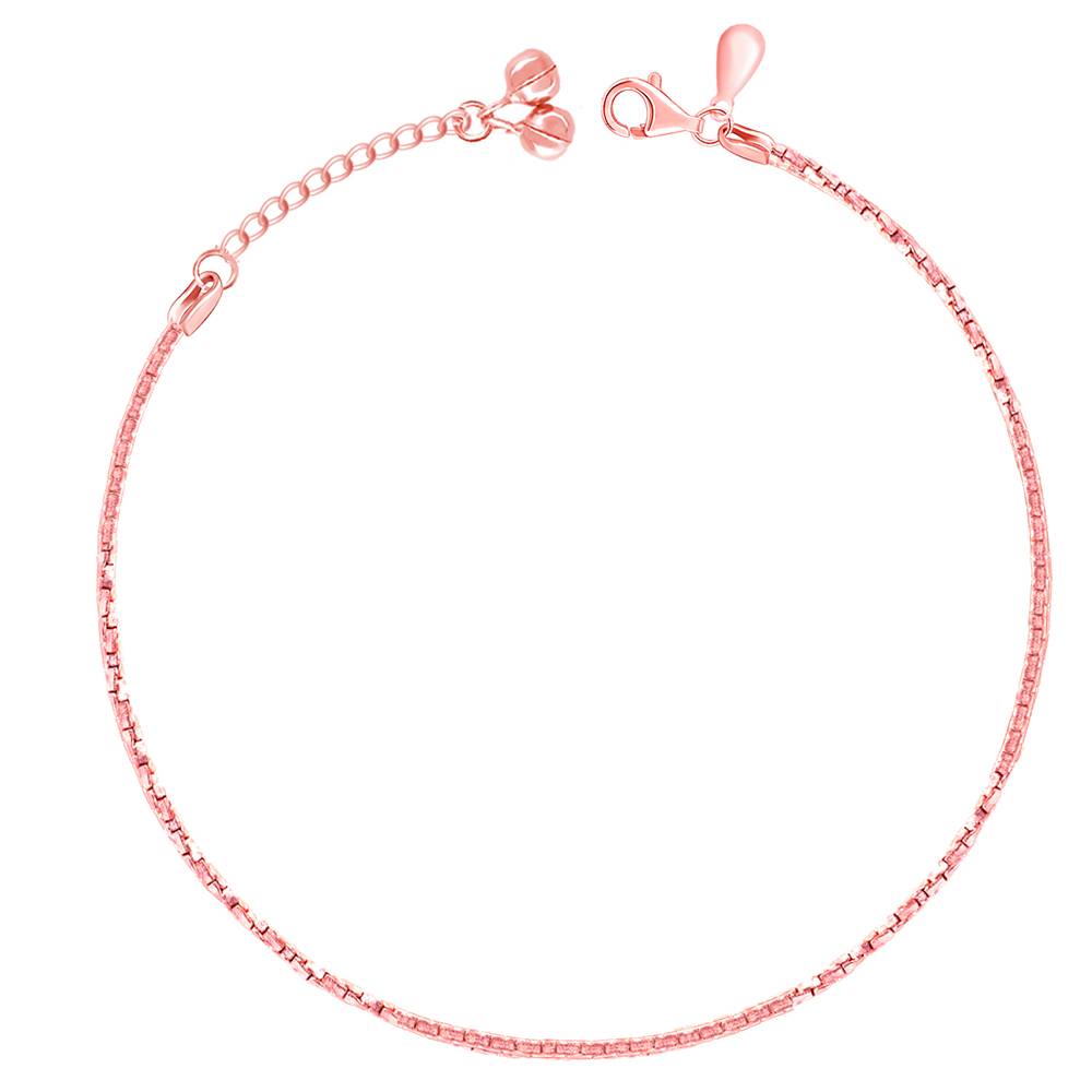 Giva 925 Silver Rose Gold Sparkling Light Anklet,Single : A0309