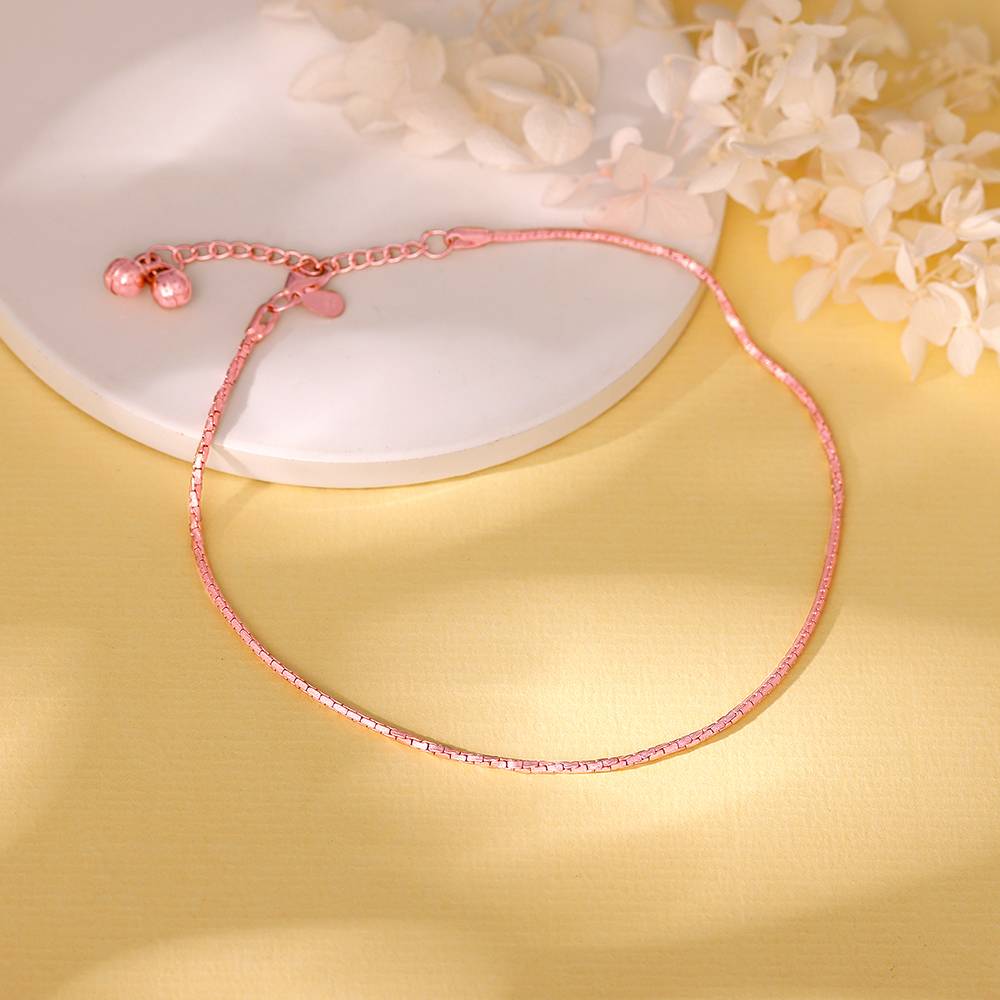 Giva 925 Silver Rose Gold Sparkling Light Anklet,Single : A0309