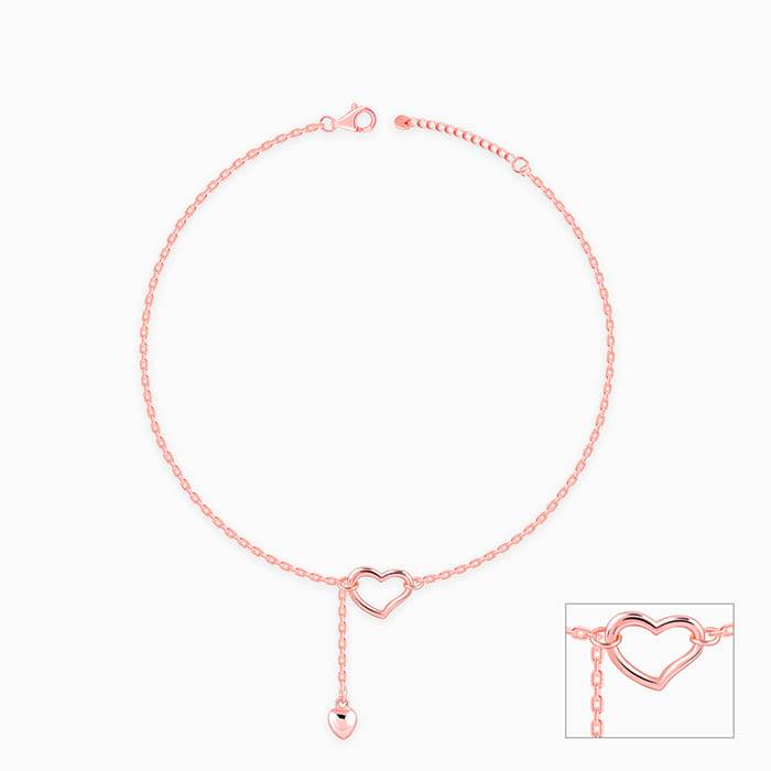 Rose Gold Love-Filled Anklet,Single | Gifts For Women And Girls | With Certificate Of Auth : A0316