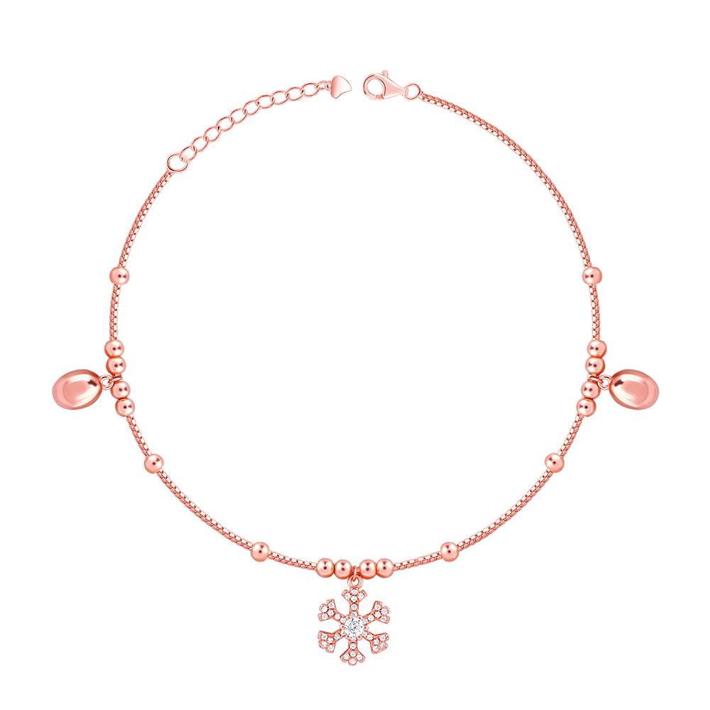 Giva 925 Silver Rose Gold Winter Wonderland Anklet,Single : A0317