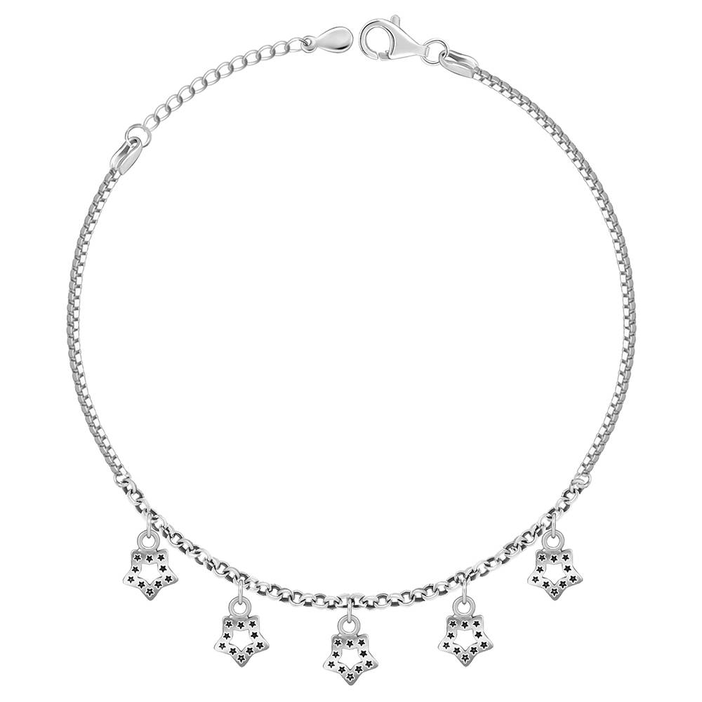 925 Silver Cosmic Dance Anklet : A0364