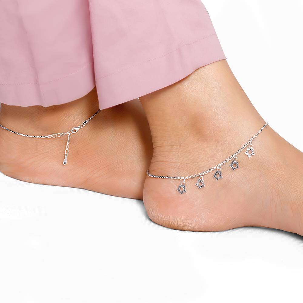 925 Silver Cosmic Dance Anklet : A0364