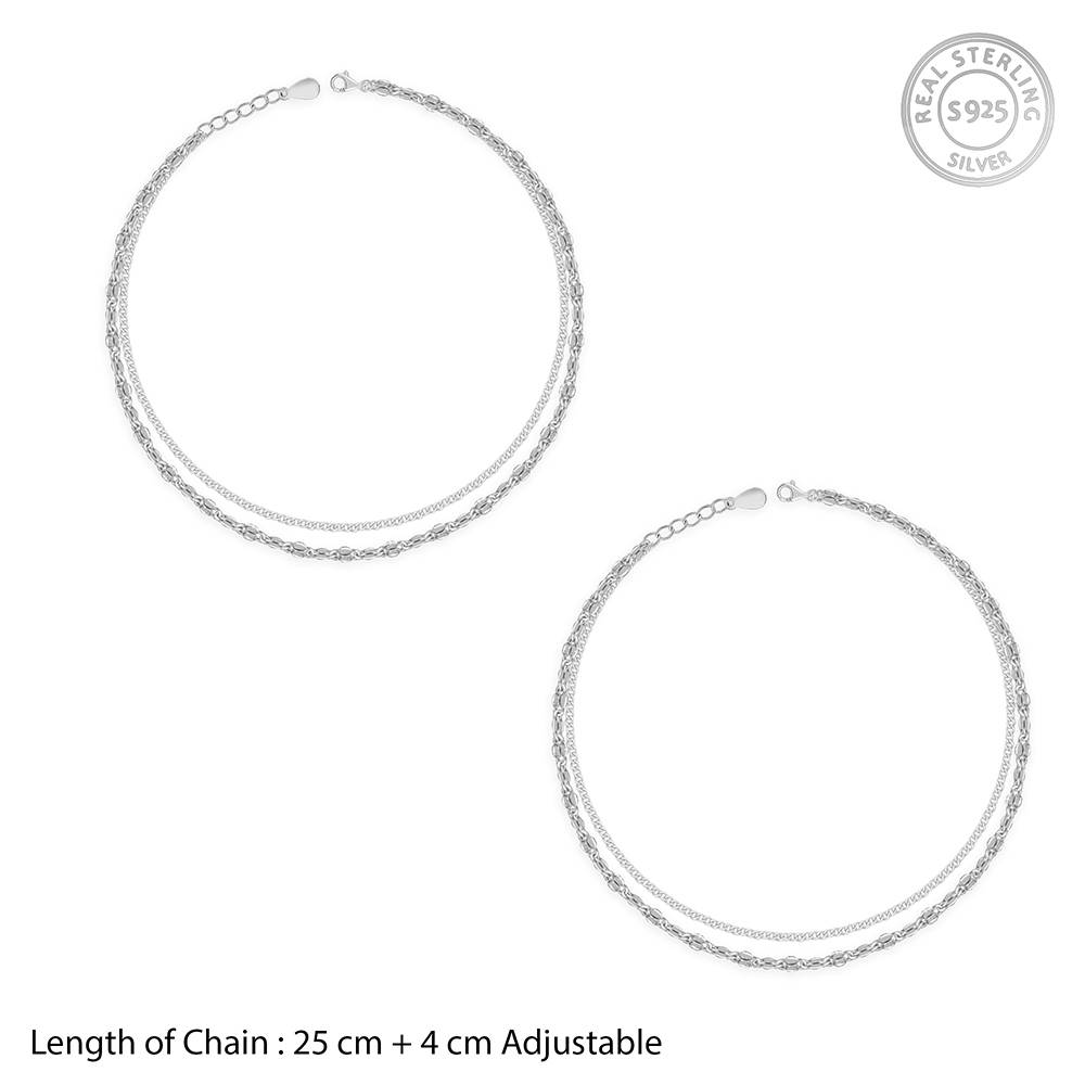 925 Silver Harmony Toe Anklet : A0369