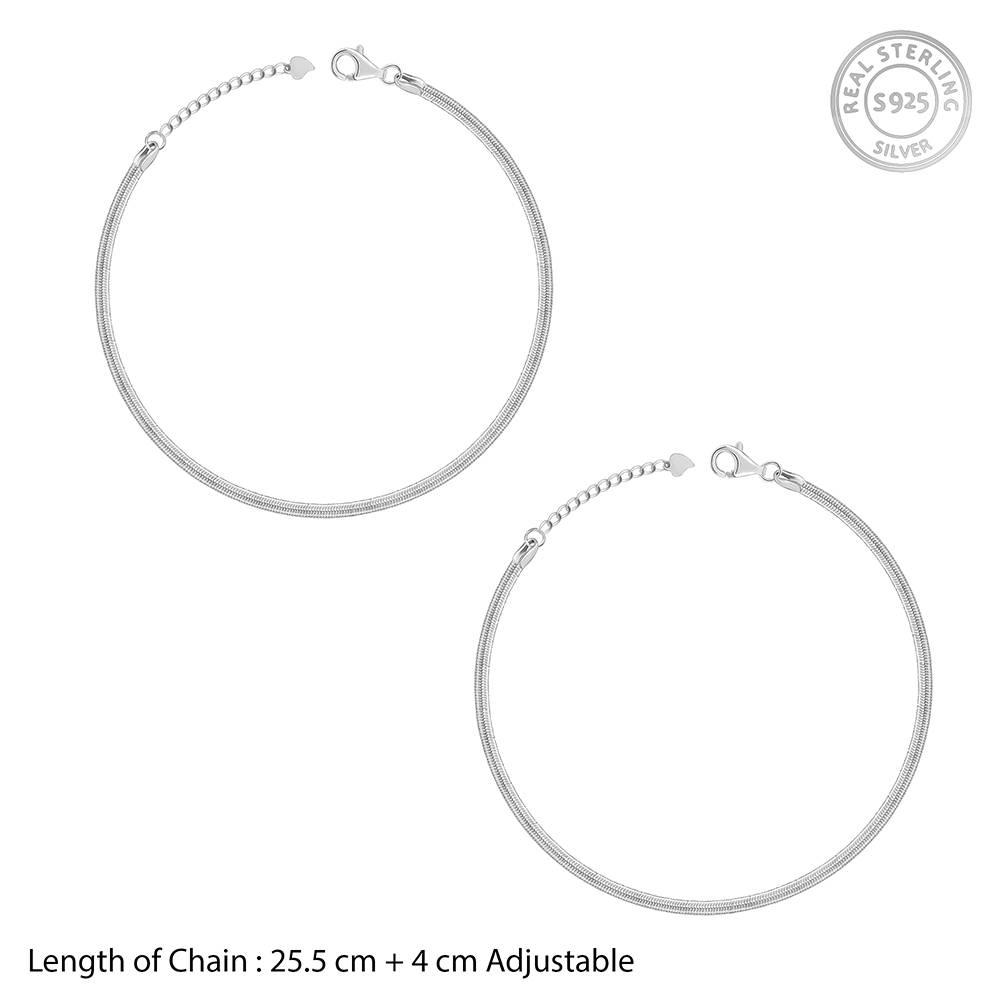 925 Silver Silver Aura Anklet : A0372