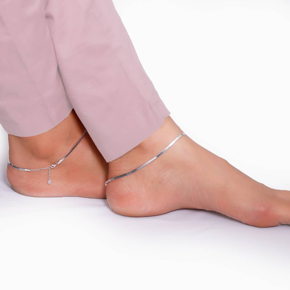 925 Silver Silver Aura Anklet : A0372