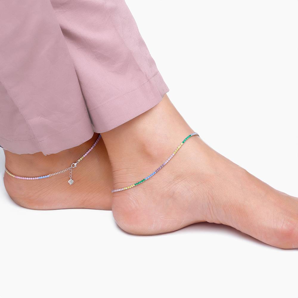 925 Silver Spectrum Shine Anklet : A0374