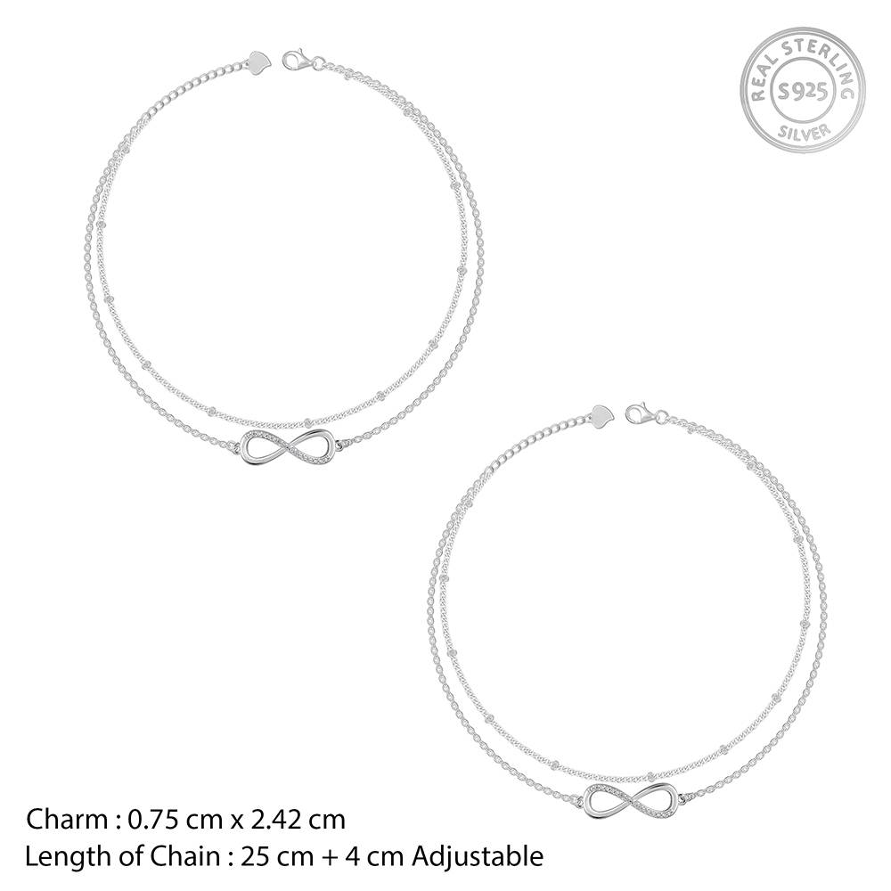 925 Silver Infinite Glow Anklet : A0375