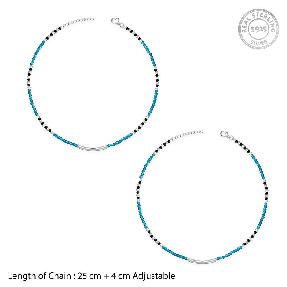 Giva 925 Silver Midnight Blues Anklet,Single : A0382