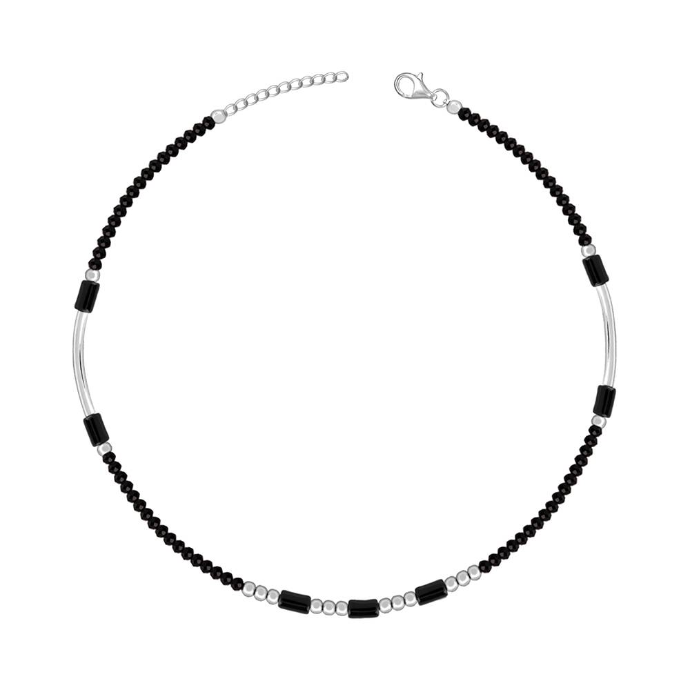 Giva 925 Silver Beaded In Black Anklet,Single : A0383