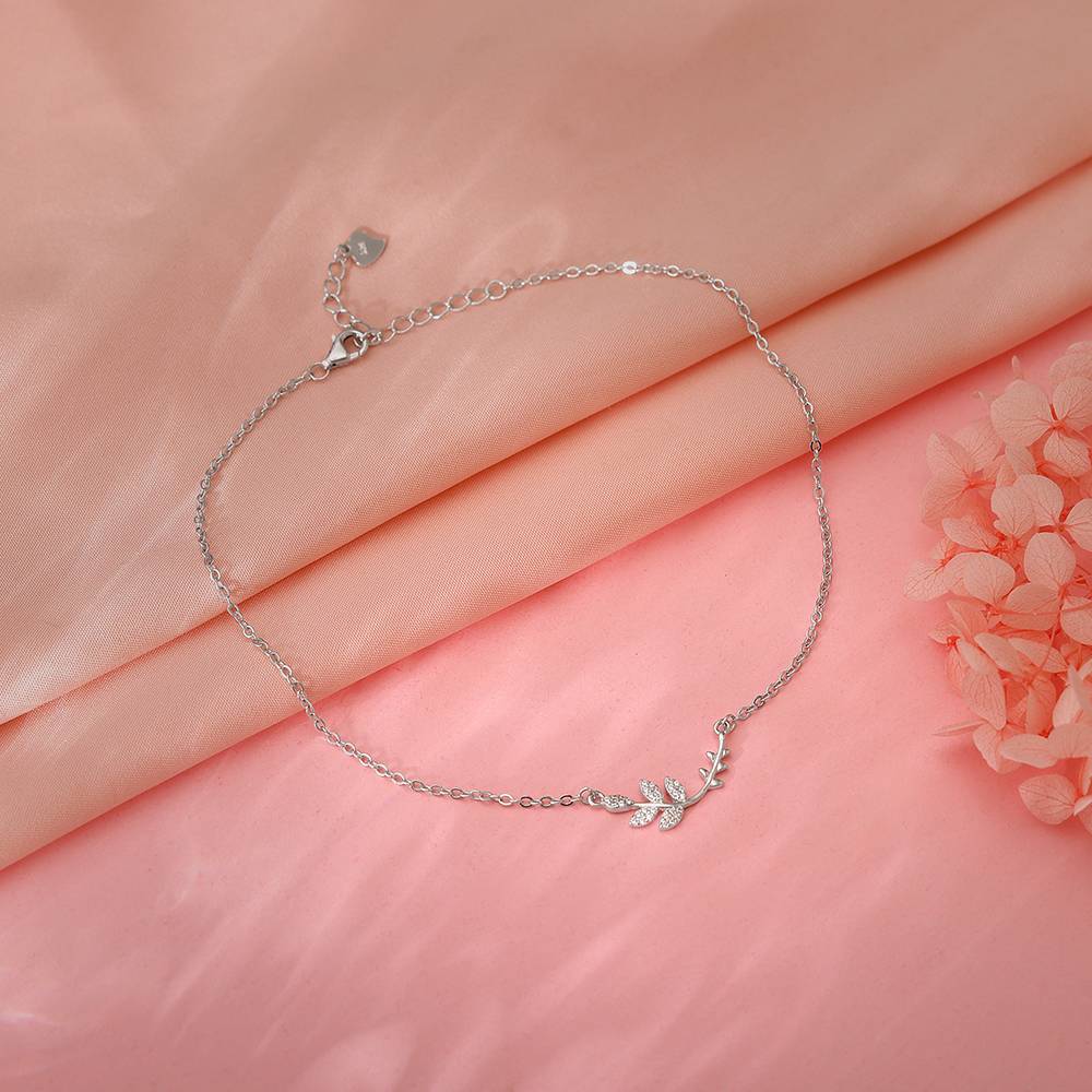 925 Silver Ivy Anklet : A0385