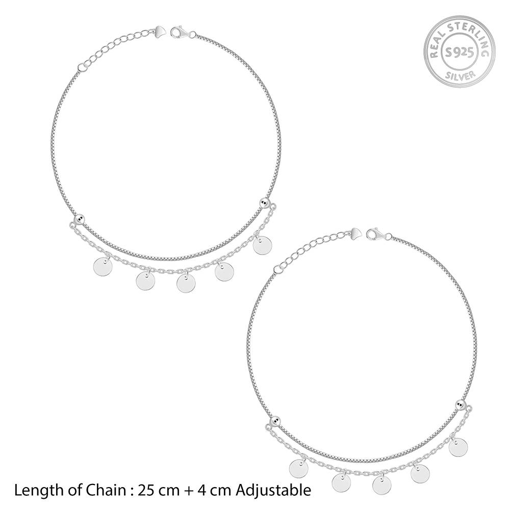 925 Silver Dreamy Charms Anklet : A0386