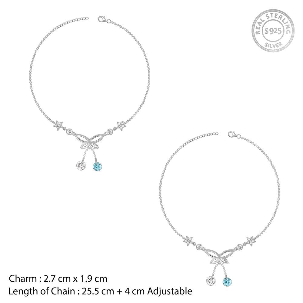 925 Silver Be A Butterfly Anklet : A0413