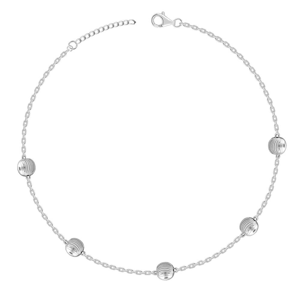 925 Silver Bohemian Beaded Anklet : A0420
