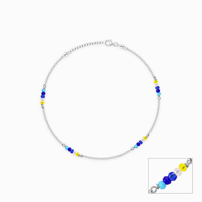Silver Dawn Glow Anklet : A0426