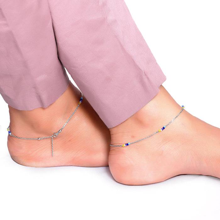 Silver Dawn Glow Anklet : A0426