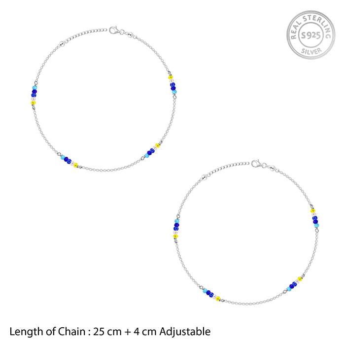 Silver Dawn Glow Anklet : A0426