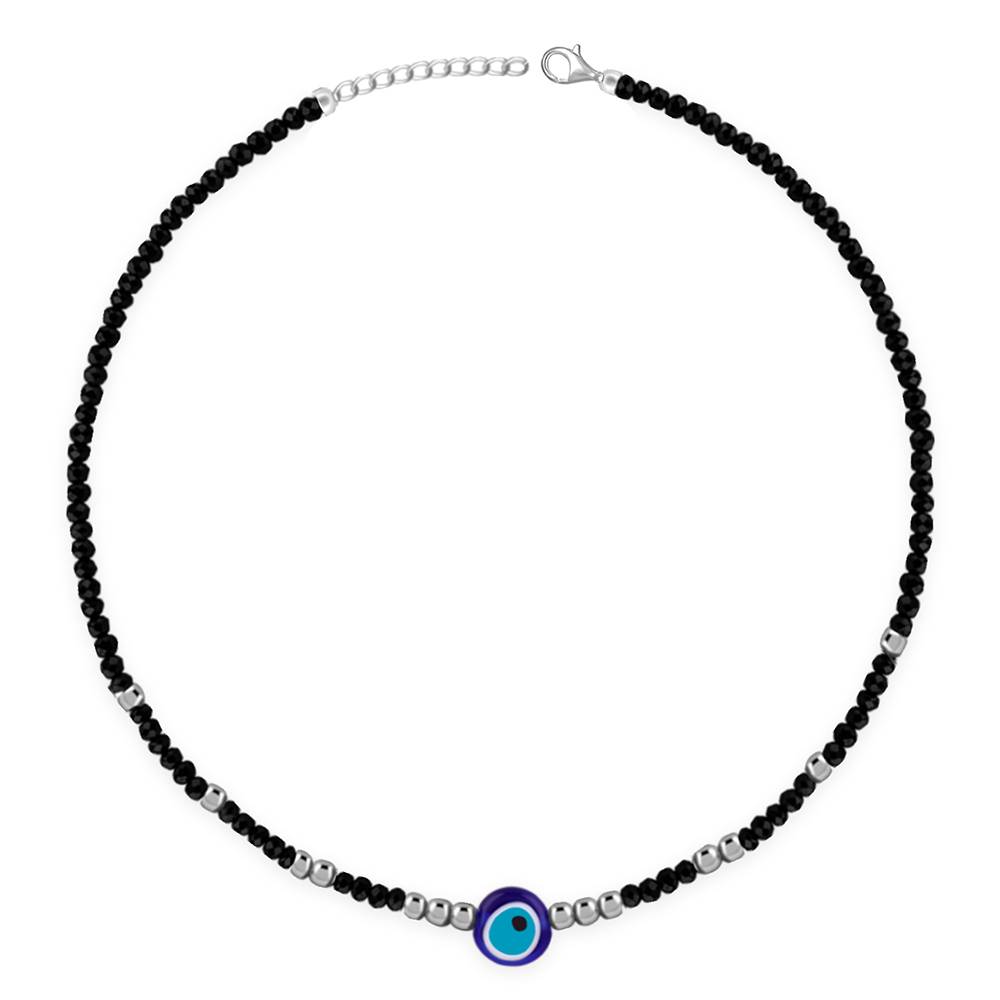 925 Silver Precious Evil Eye Anklet : A0428