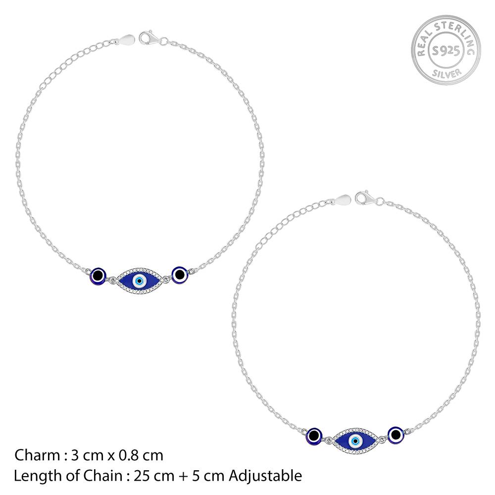 925 Silver Eternal Nazariya Anklet| Raksha Bandhan Rakhi For Women : A0430